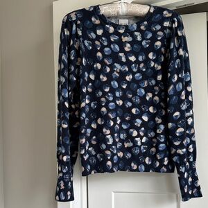NIC+ZOE Blue and Cream Patterned Sweater